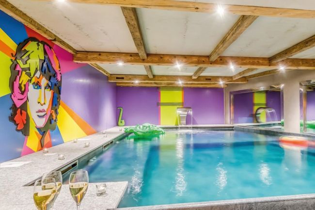 The funky pool area of the Chalet Rock and Love, Tignes, France.jpg