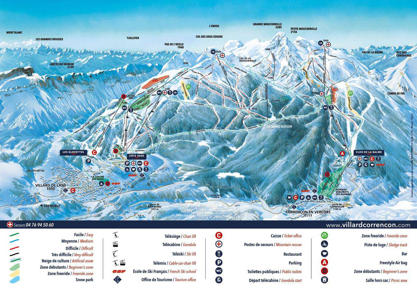 Villard de Lans Ski Map Piste Map