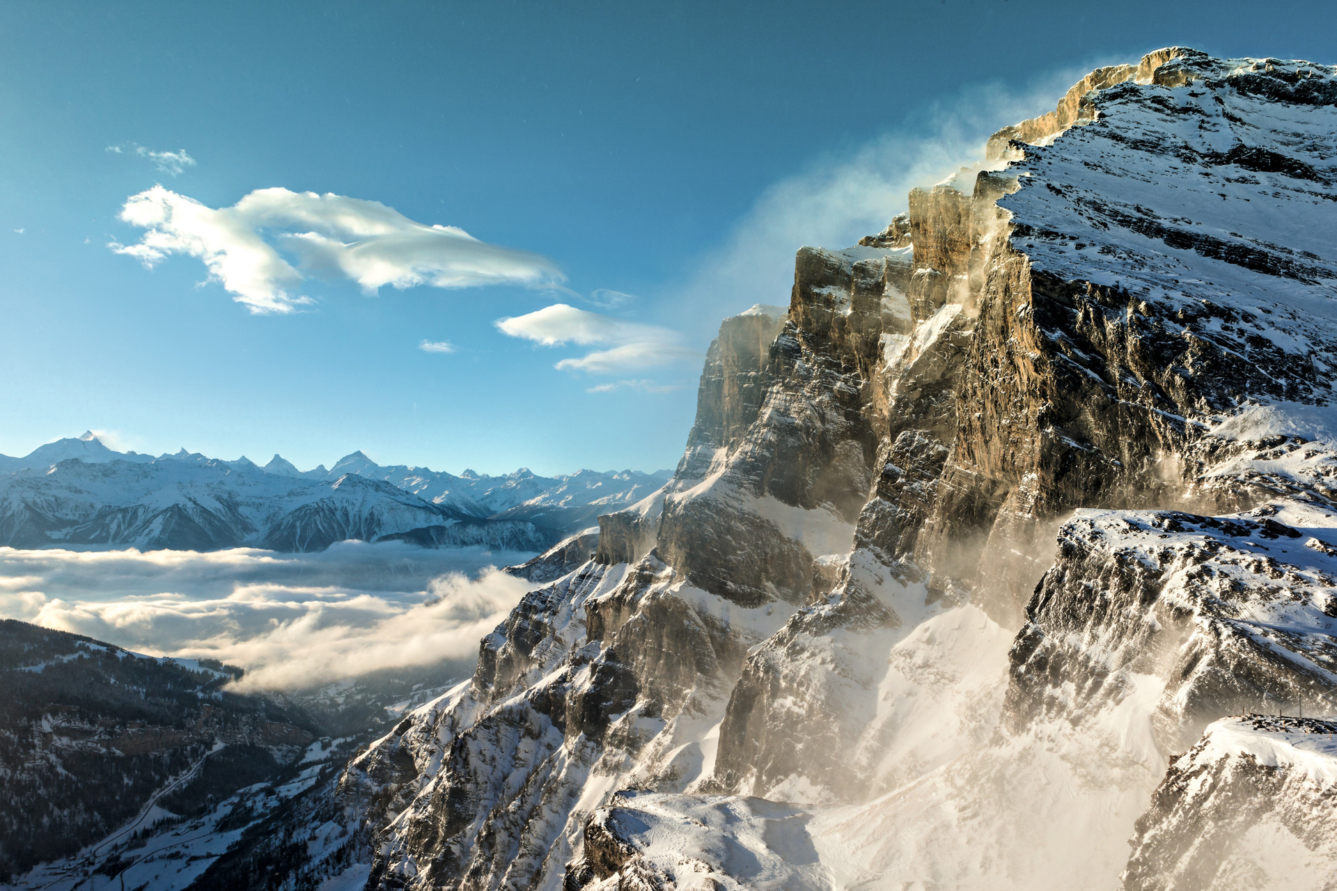 Ski Reosrt Guide Leukerbad ST 3x2 Pfyn Finges Nature Park view from the Gemmi Pass 29252