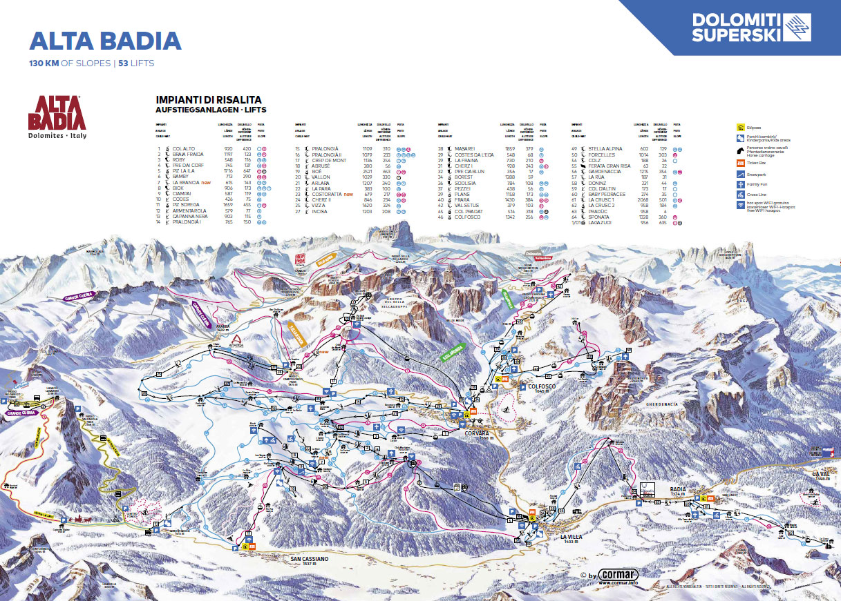 Alta Badia Ski Map Piste Map