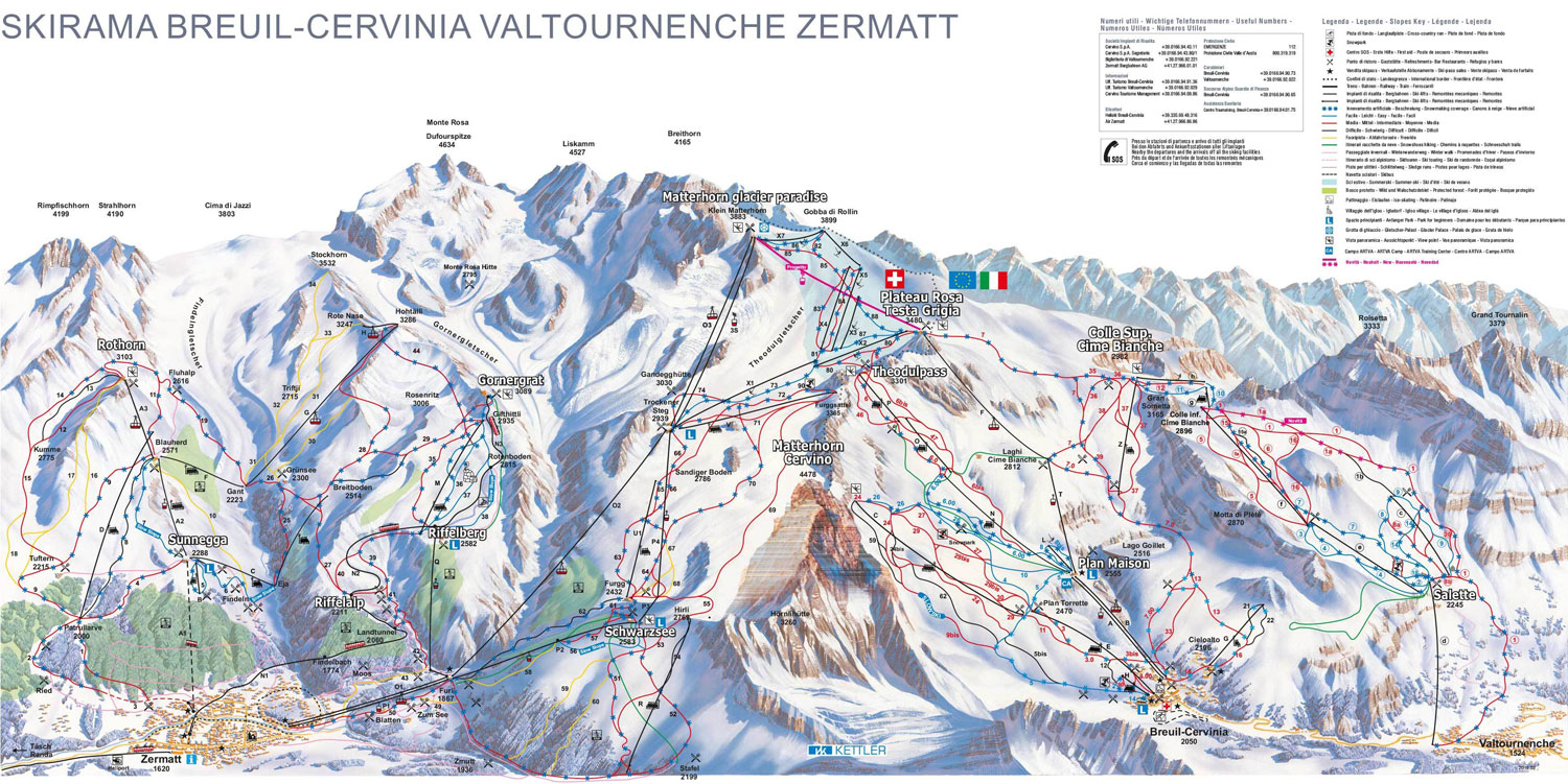 Cervinia Ski Map Piste Map