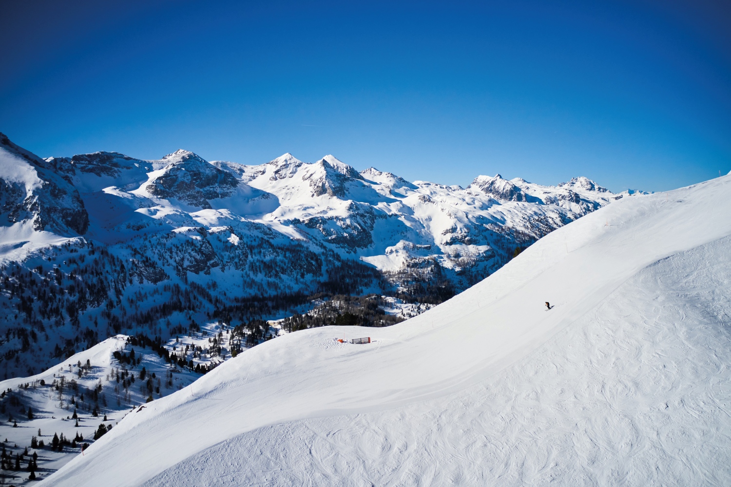 Skier on snowy mountain