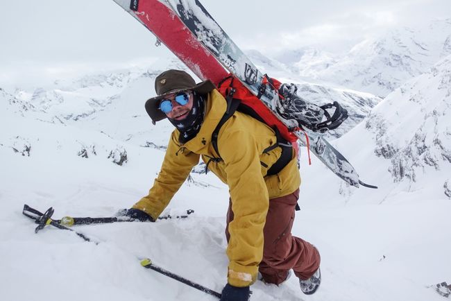 Heading up - You’ve really got to earn your turns on a backcountry tour © Daniel Wildey.JPG