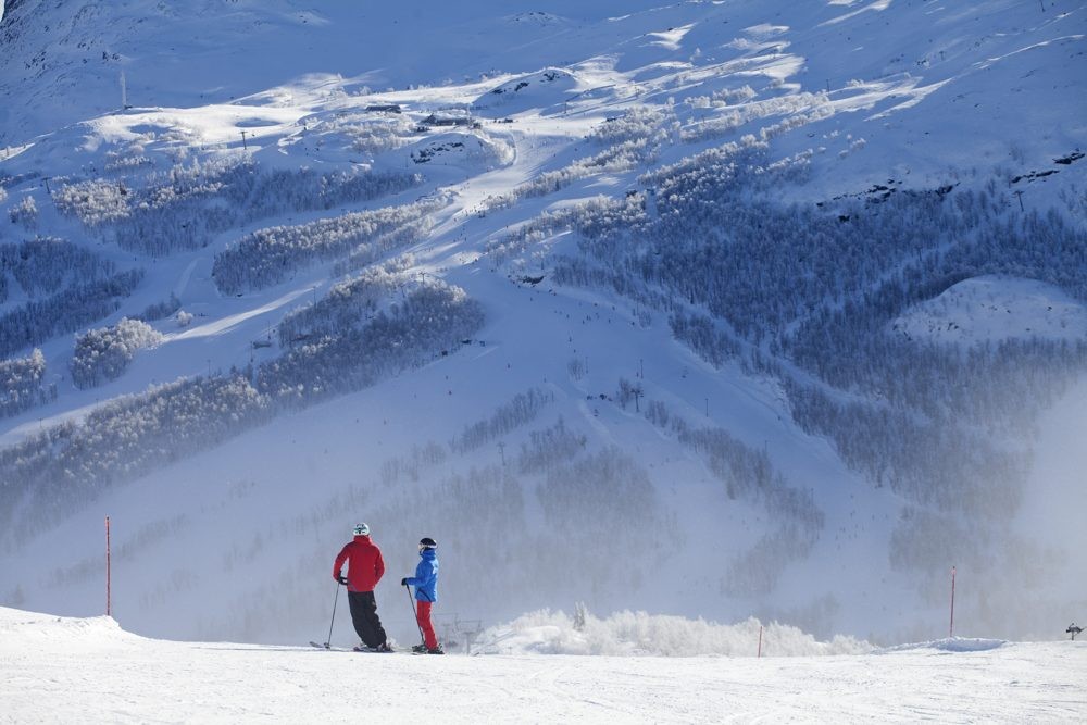 hemsedal skiers on piste