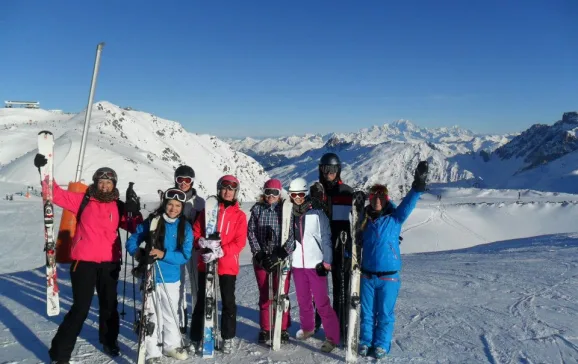 2666 adult learn to ski class val thorens france