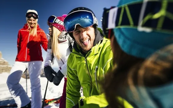 cut through the white stuff in colourful skiwear