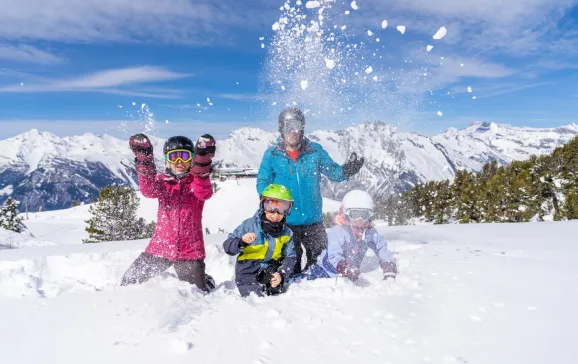 family skiing in nendaz switzerland credit etienne bornet