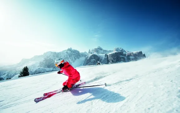 heading down the stunning slopes of alta badia andre schoenherr