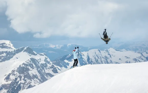 spectacualr freeride skiing in engelberg