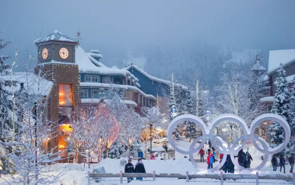 whistlers beautiful snow covered village