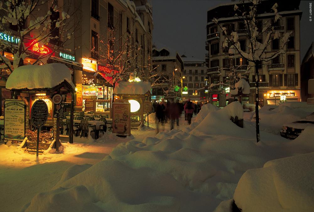 Snow Chamonix town