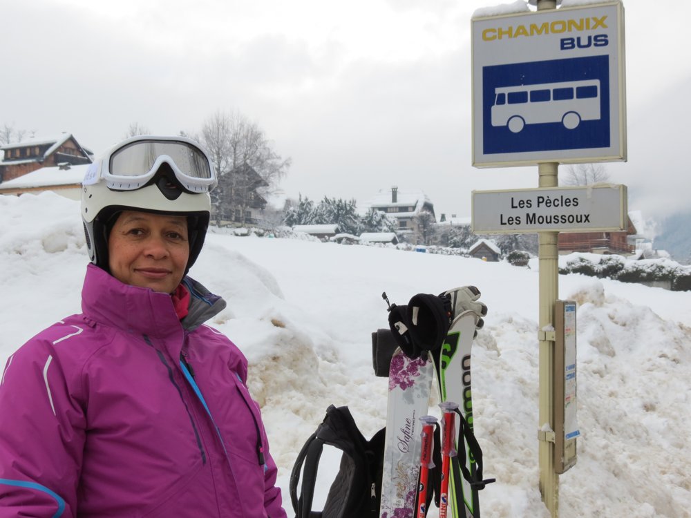 Waiting for the bus in Chamonix credit Roger Fulton