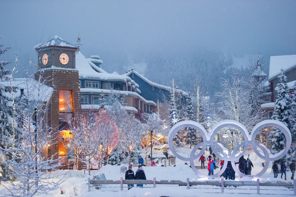 whistlers beautiful snow covered village