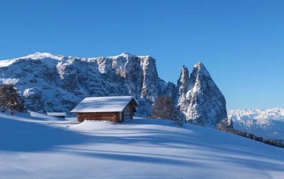 mountain hut in the italian dolomites