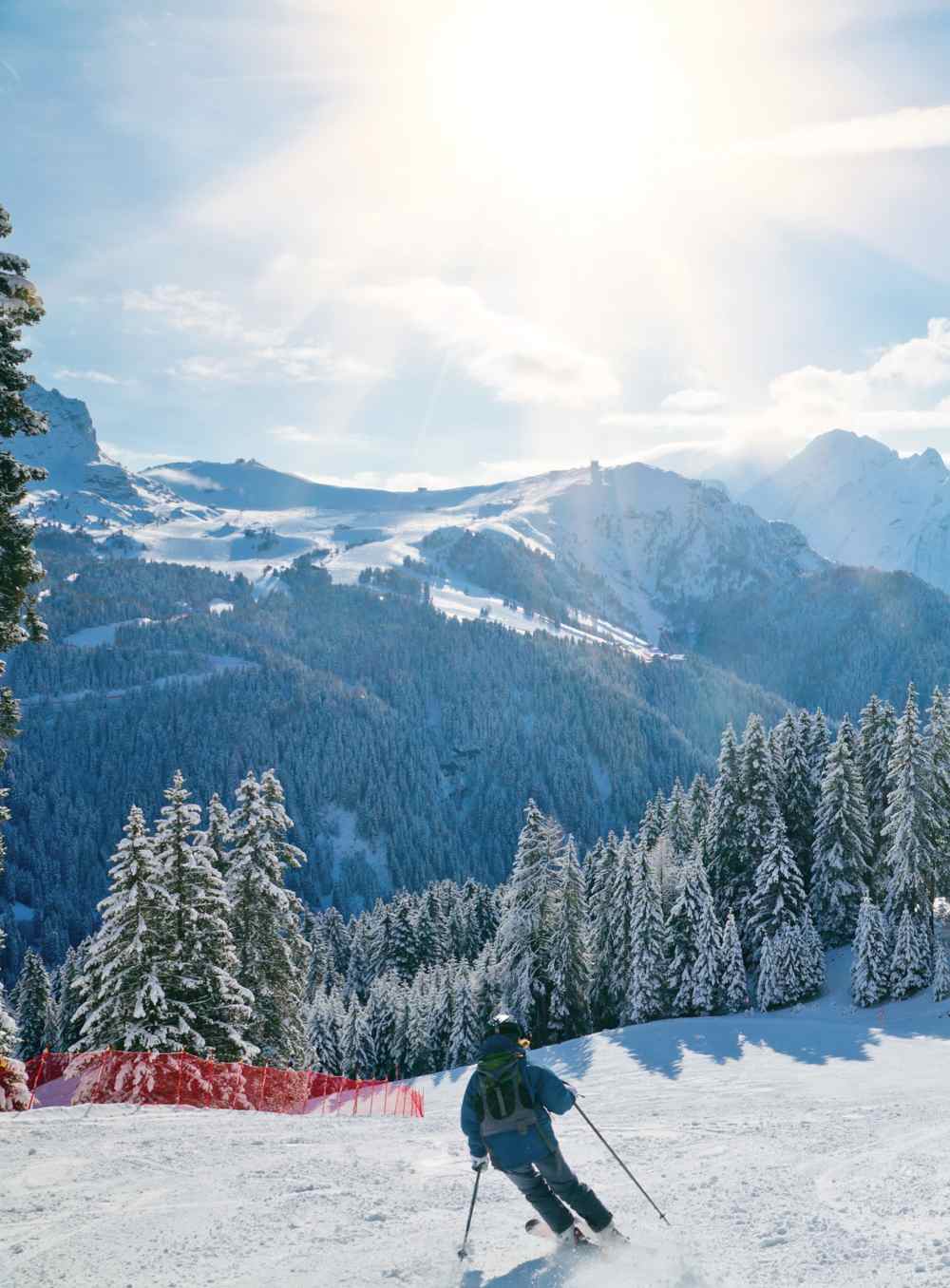 Skiing the pistes of the Dolomites