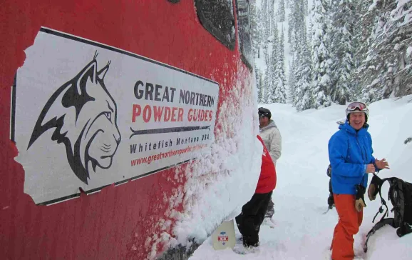 the great northern powder guides cat in whitefish montana