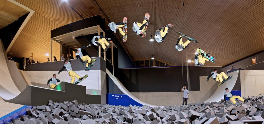 2. Europes first indoor freestyle hall at the Laax base station