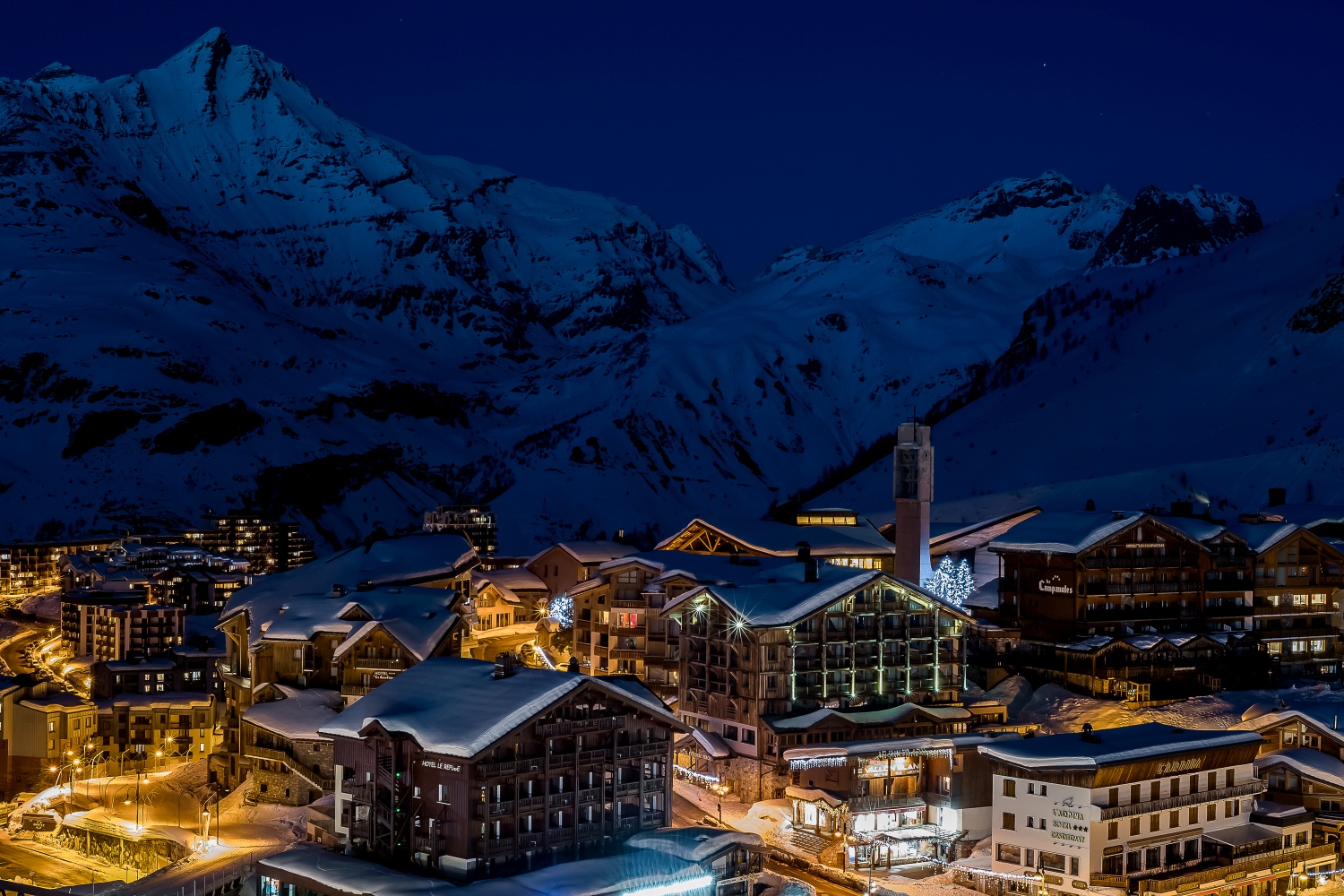 Tignes France by night CREDIT andyparant