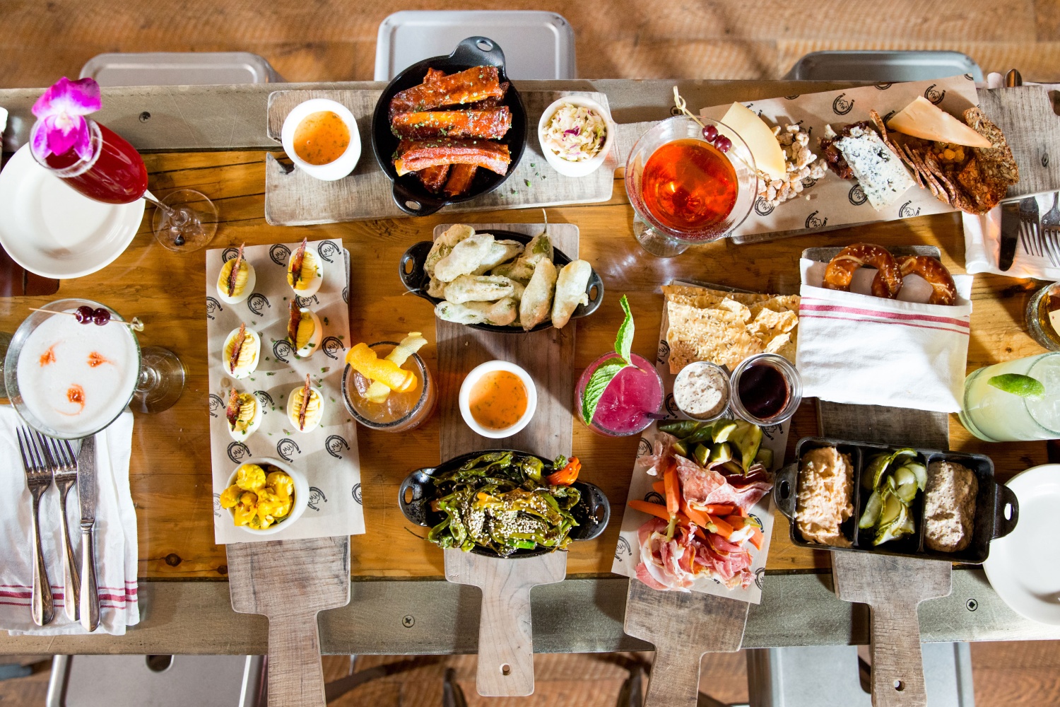 Plated food displayed on table at a restaurant in Park City, UT