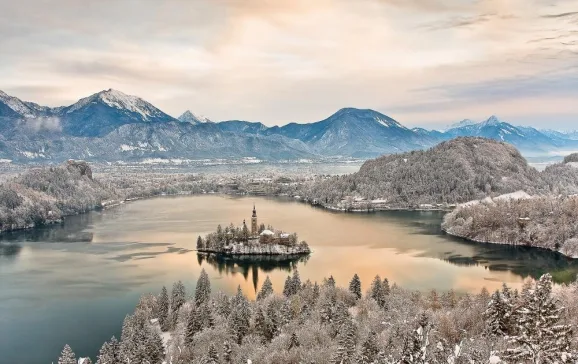 winter morning on bled credit franci ferjan