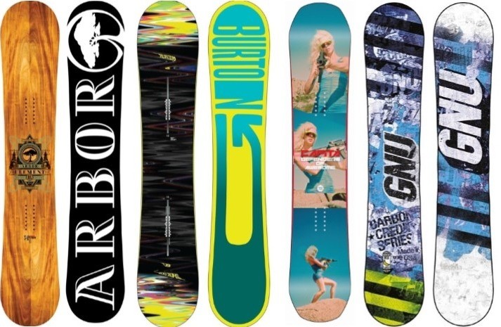 snowboards