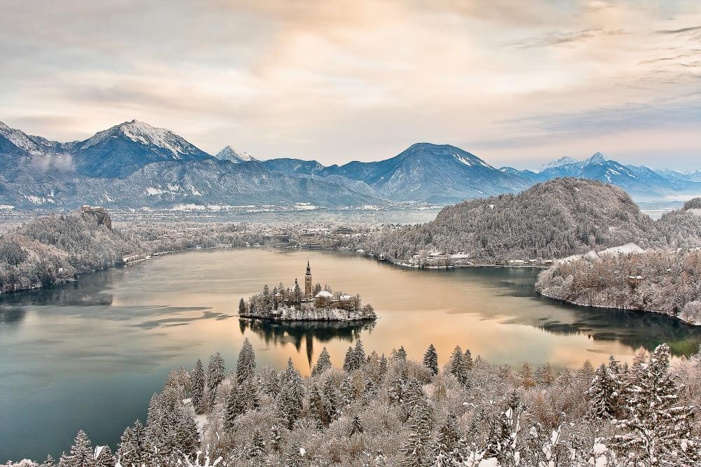 winter morning on bled credit franci ferjan