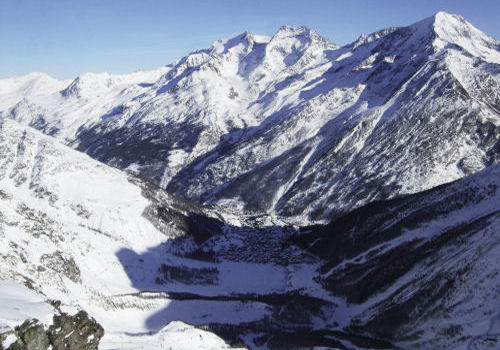 Picturesque mountain views in Saas-Fee, Switzerland Saas Fee Switzerland view