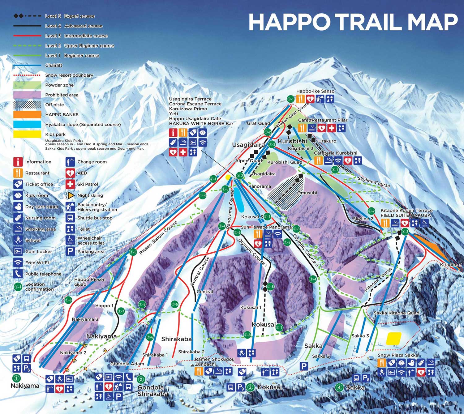 Hakuba Happo One Ski Map Piste Map