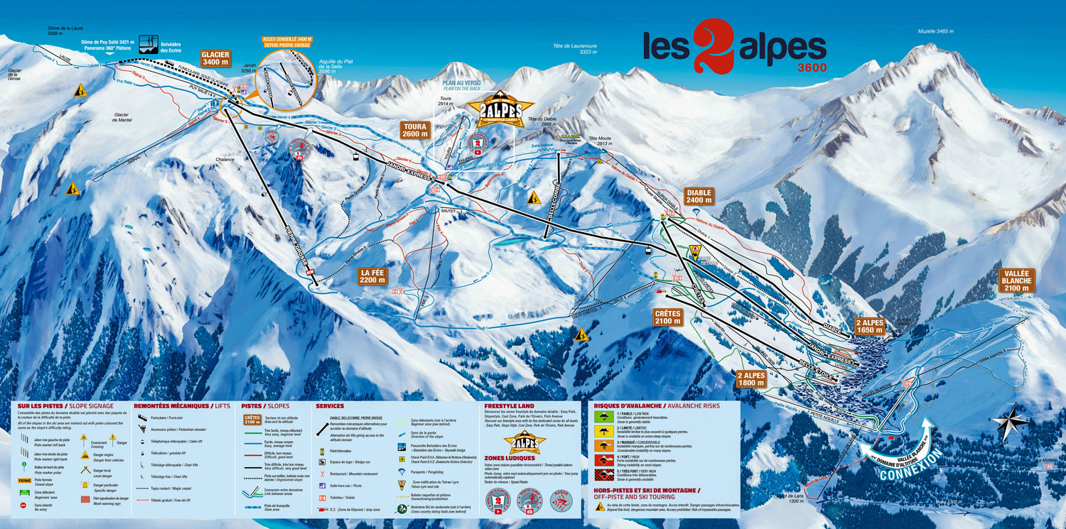 Les 2 Alpes Ski Map Les Deux Alpes Piste Map
