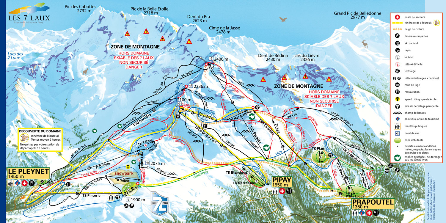 Les 7 Laux Ski Map Piste Map