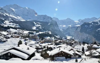 wengen village winter
