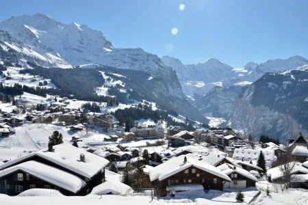 wengen village winter