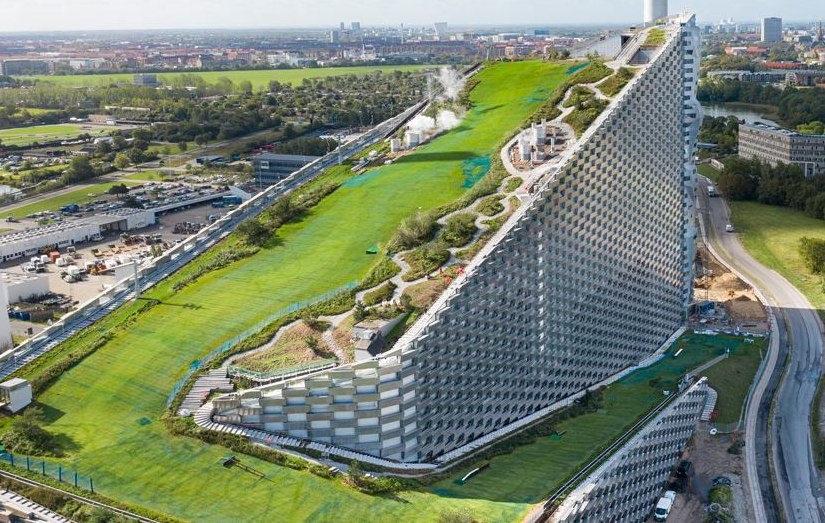 copenhill ski slope from above copenhagen