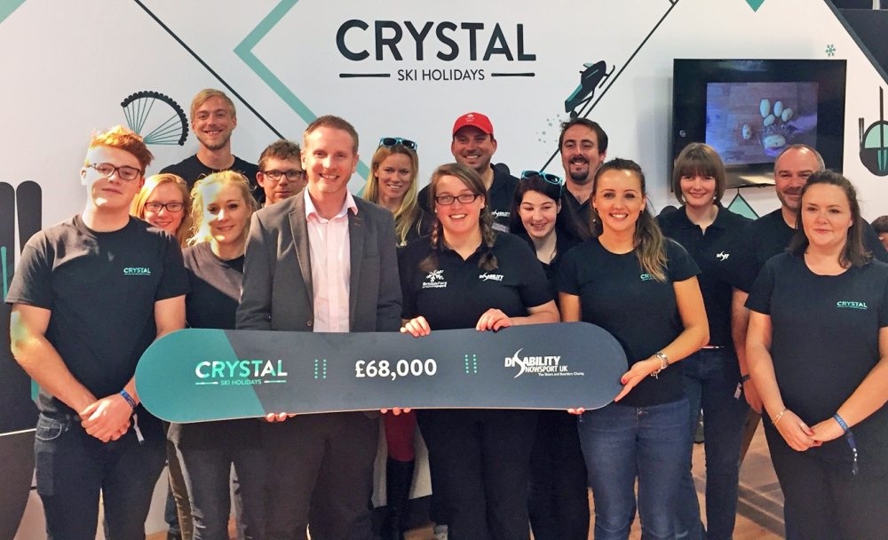 disability snowsport uk receives 68 000 from crystal ski holidays