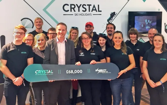 disability snowsport uk receives 68 000 from crystal ski holidays