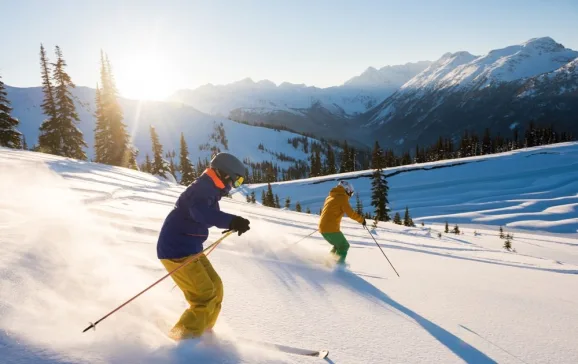 group skiing