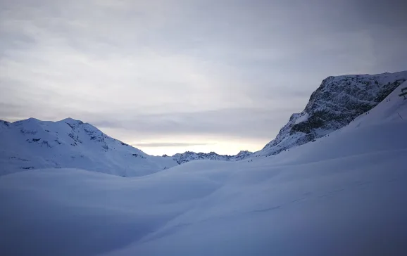 snowfall across the alps