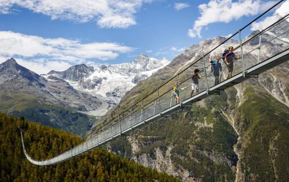 world record breaking suspension bridge opens in switzerland