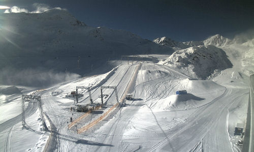 Kaunertaler Gletscher, Austria, coated in the first snow of the season Kaunertaler Gletscher Austria new snow