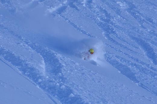 Massive snowfalls make great powder in Snowbasin, USA Massive snowfalls make great powder in Snowbasin USA