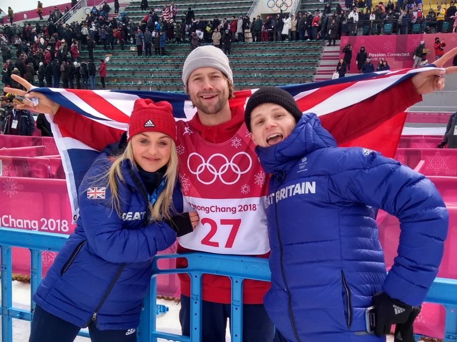 morgan celebrates with aimee fuller and jamie nicholls