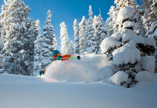 Fresh snow on New Year's Day Aspen Colorado CREDIT Jeremy Swanson Skier DeepSnow Aspen CREDIT Jeremy Swanson