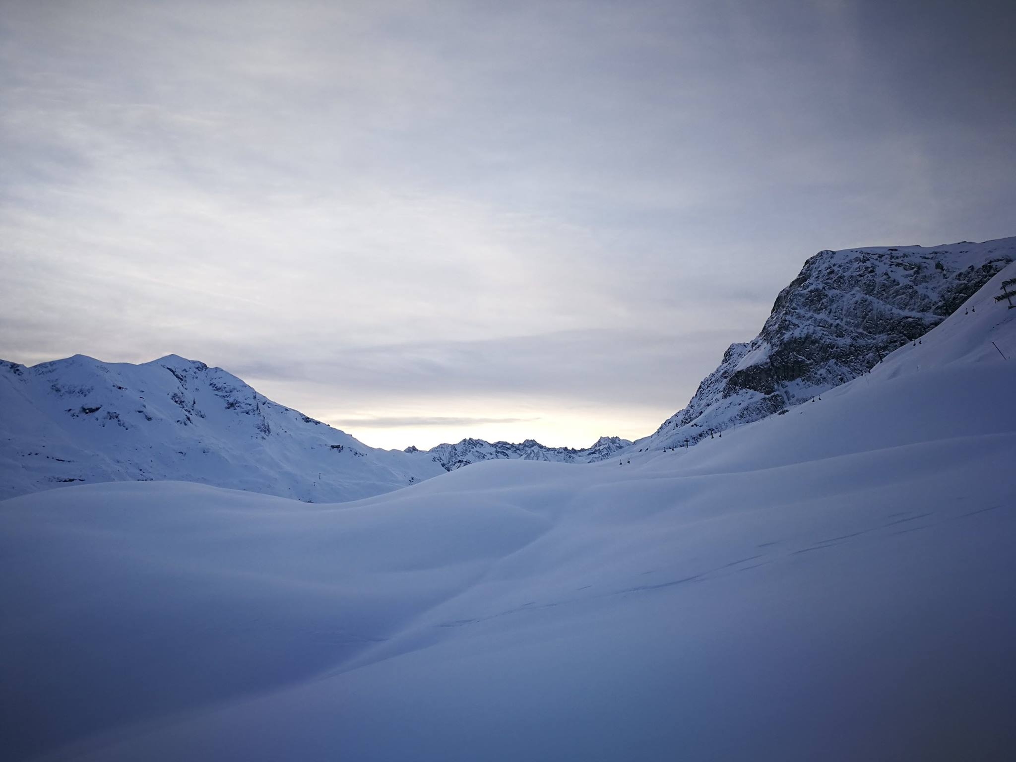 snowfall across the alps