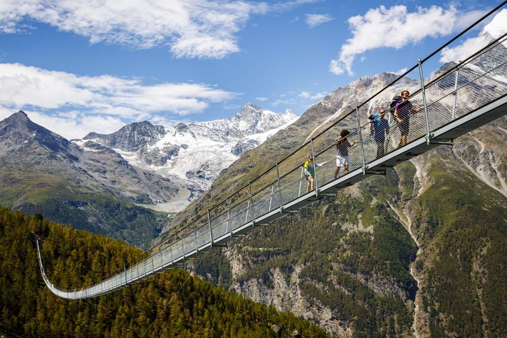 world record breaking suspension bridge opens in switzerland