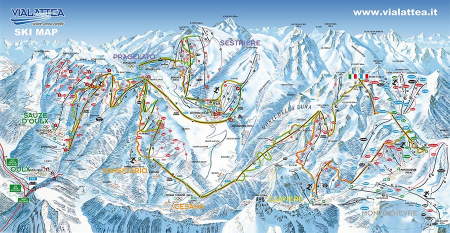 Sauze d'Oulx - Ski Map Piste Map