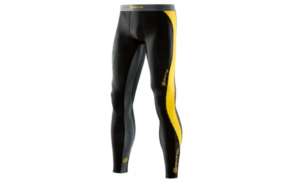 skins dnamic long tights men black citron 011470x8491450538169