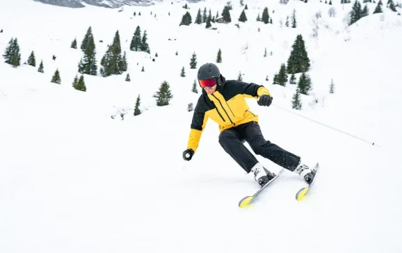 mens ski jacket decathlon wedze 500 sport yellowblack