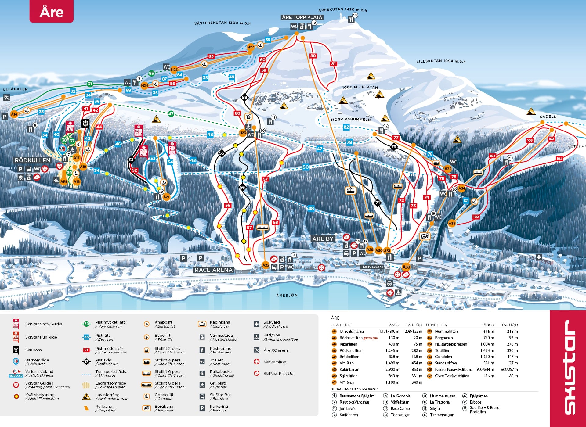 are-piste-map-sweden