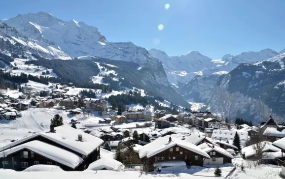 wengen village winter