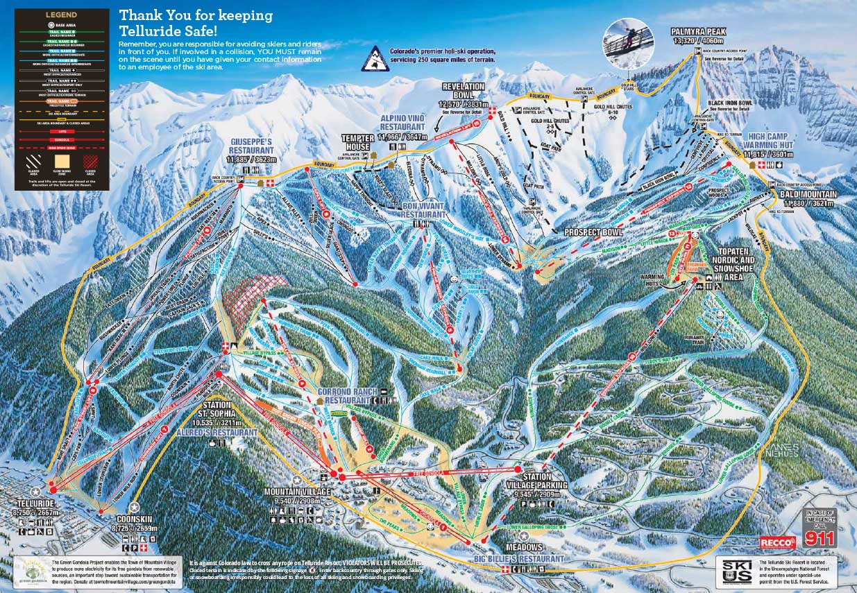 Telluride Ski Map - Piste Map